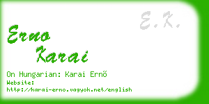erno karai business card
