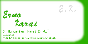 erno karai business card
